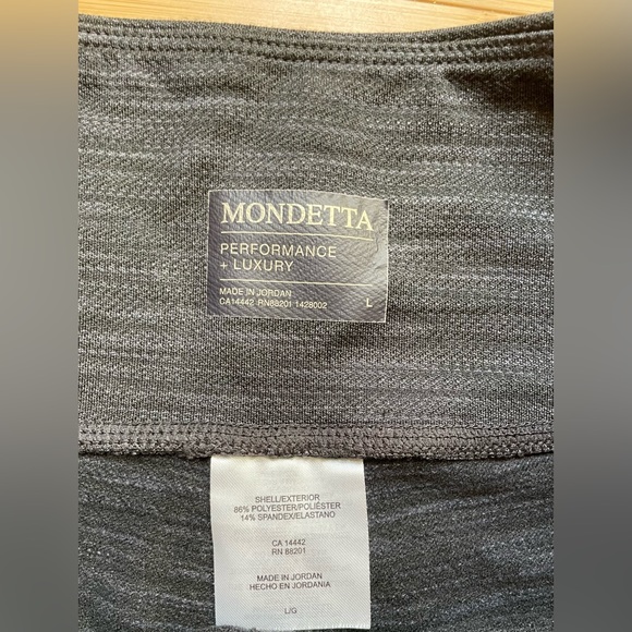 Mondetta High Waisted Legging Side Pockets High Waist Black Gray Activewear  L - Picture 4 of 5